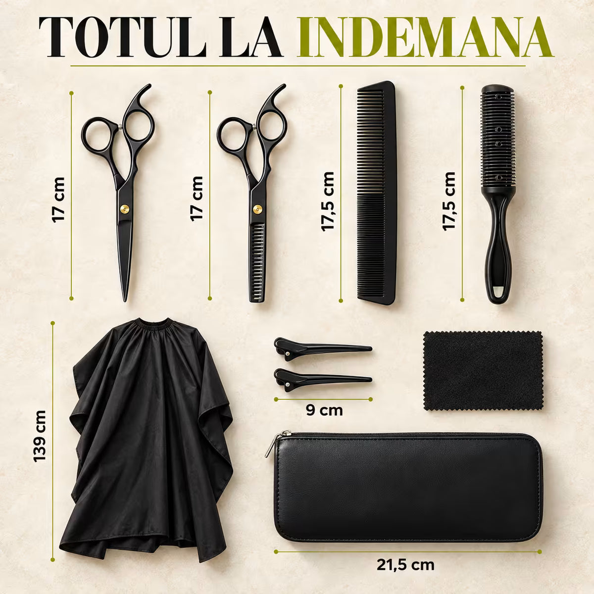 Foarfece profesionale de tuns si filat 10 Piese