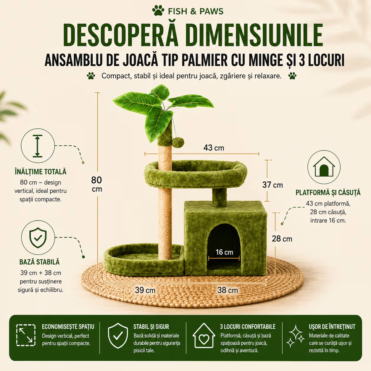 Ansamblu de joaca - palmier 3 loc