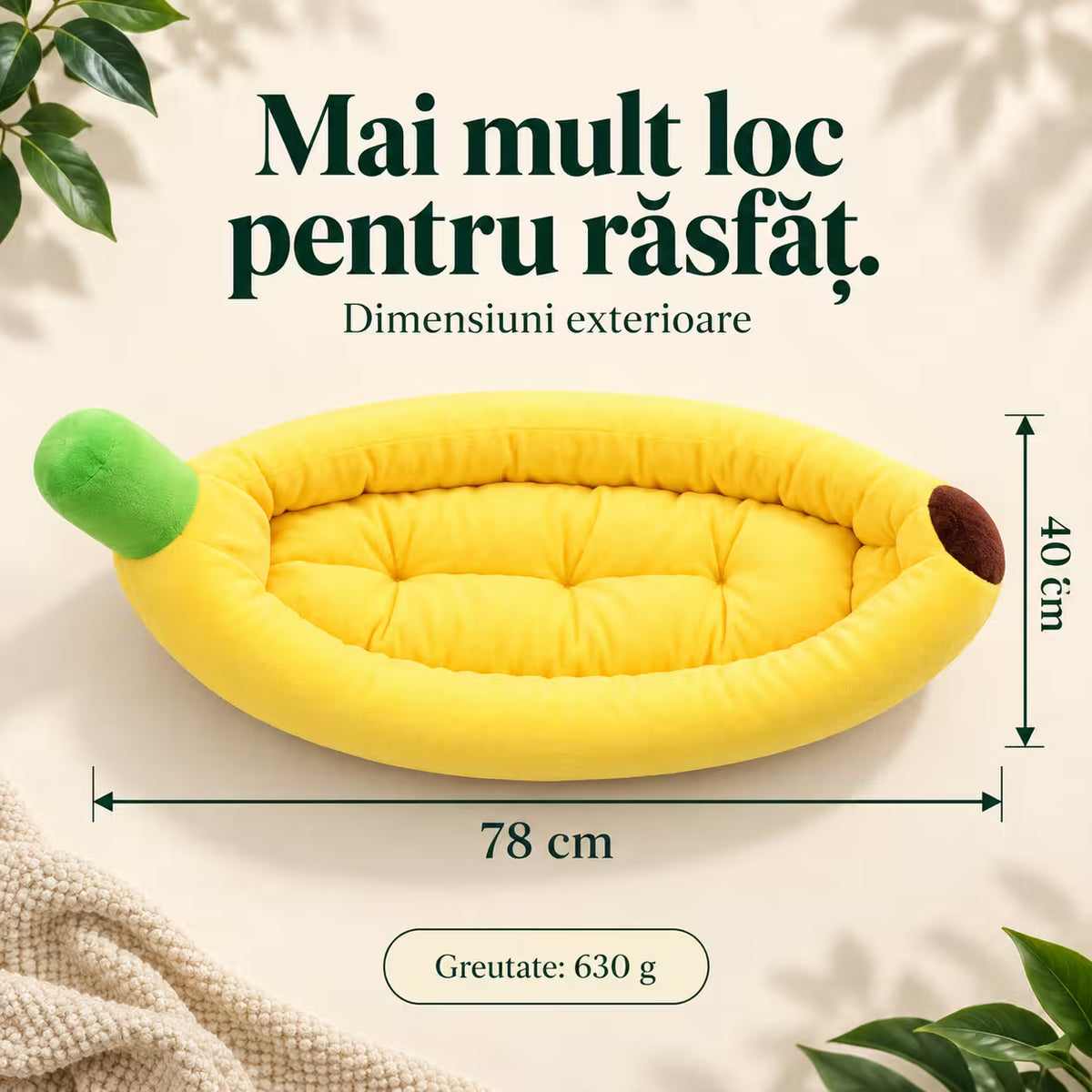 Culcus banana pentru caini si pisici