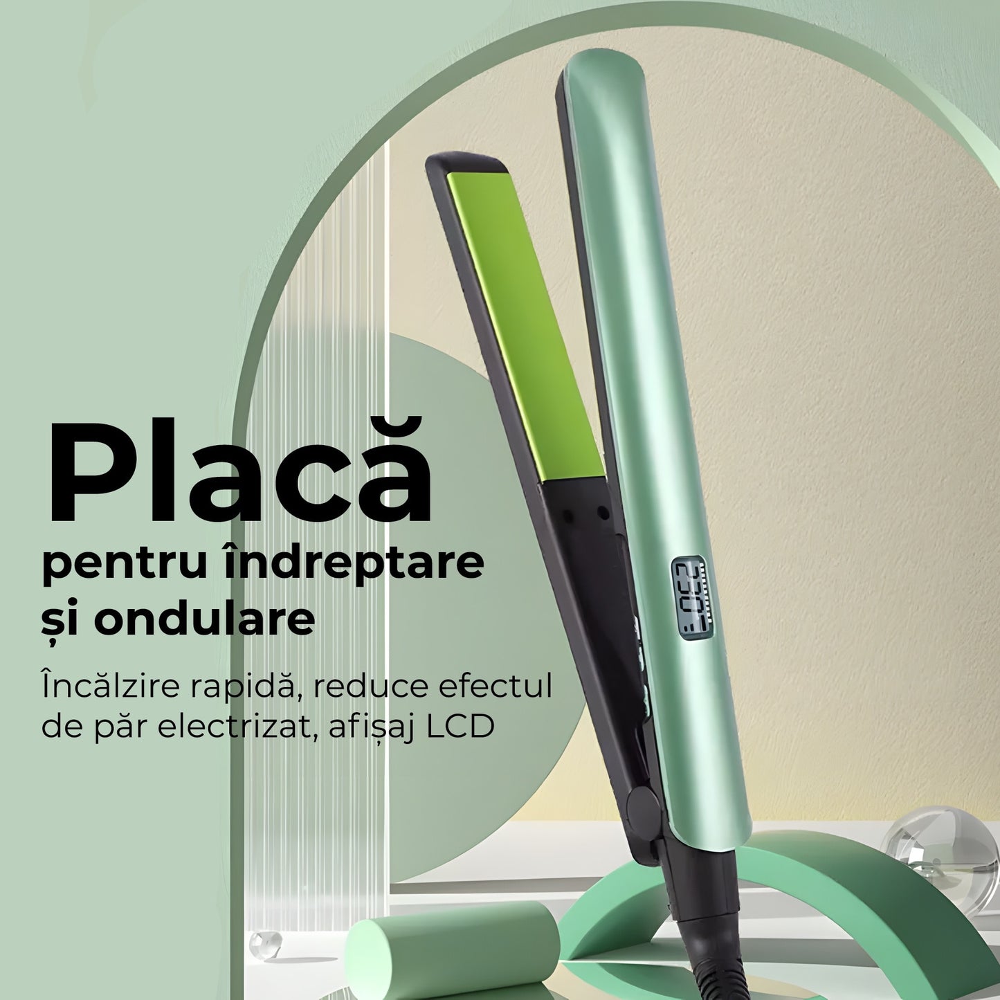 Placa de indreptat parul cu incalzire rapida 0744343586936