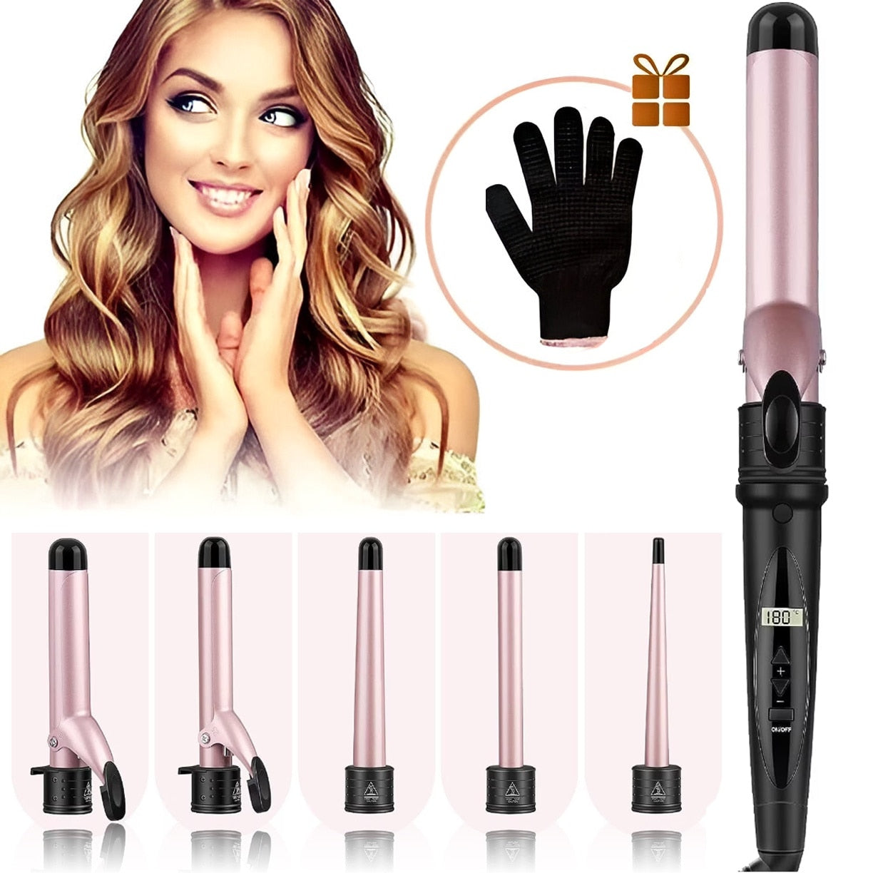 Ondulator de par pentru bucle cu invelis ceramic