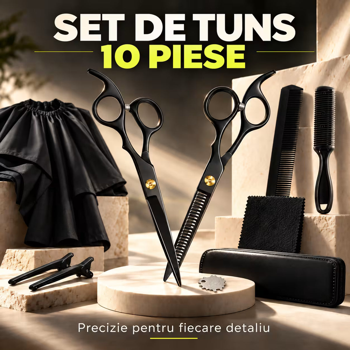 Foarfece profesionale de tuns si filat 10 Piese