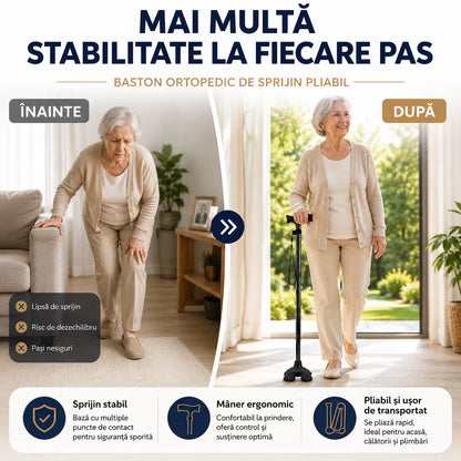 Baston ortopedic de sprijin pliabil