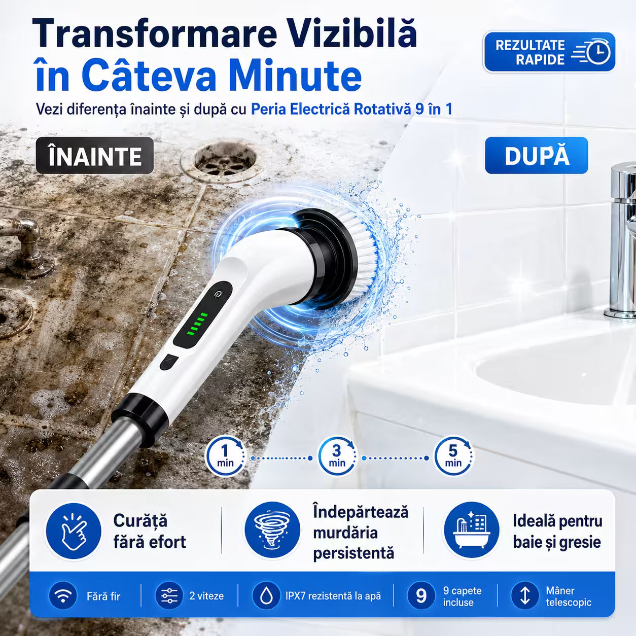 Perie mop rotativ