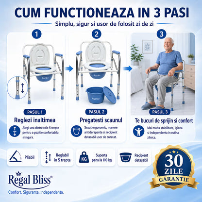 Scaun WC - Pliabil si Reglabil