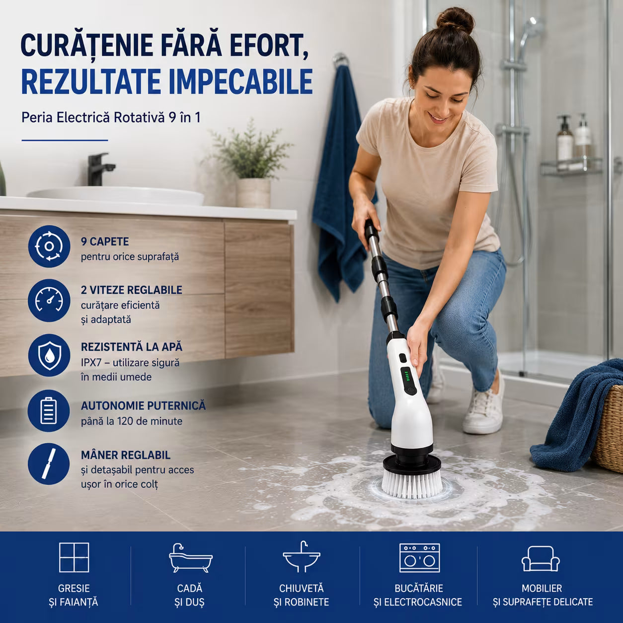 Perie mop rotativ