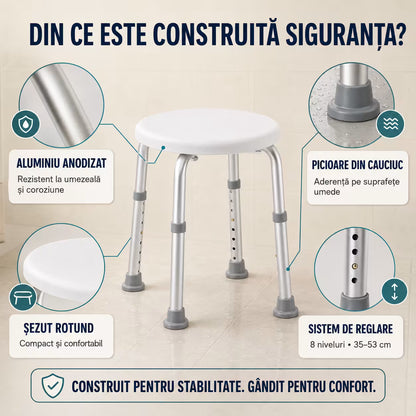 Scaun de baie sau dus portabil si antiderapant