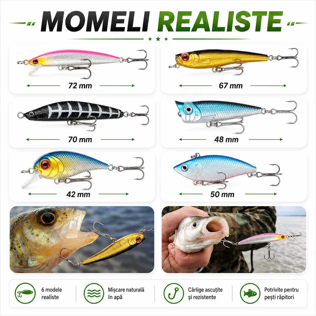 Set 102 momeli artificiale si accesorii pentru pescuit