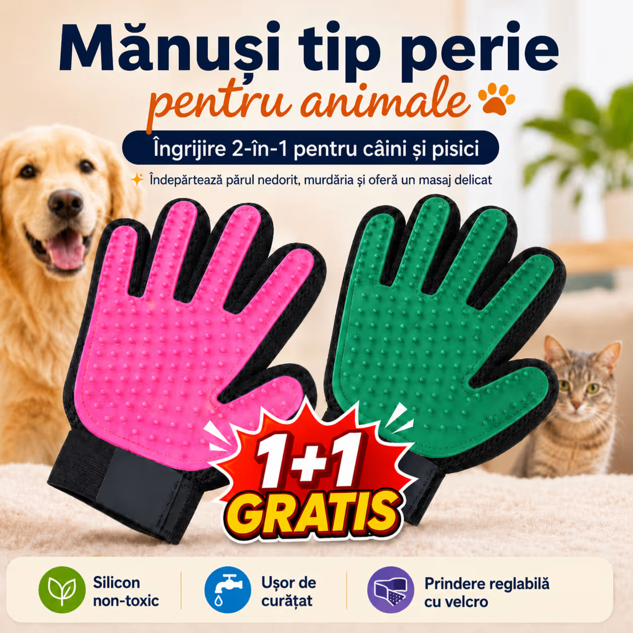 Manusi tip perie pentru animale (TT)