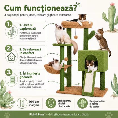 Ansamblu de joaca pentru pisici - Cactus