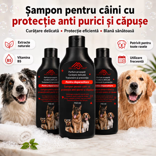 Sampon pentru caini cu protectie anti purici si capuse (TT)