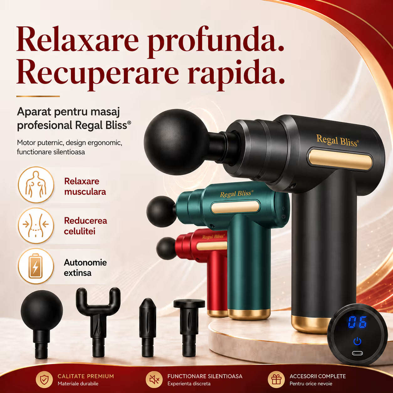 Aparat pentru masaj profesional tip pistol