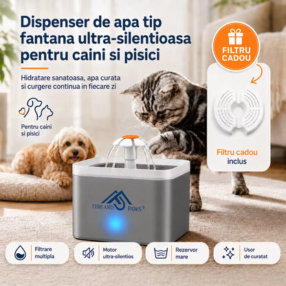 Dispenser de apa tip fantana pentru caini si pisici
