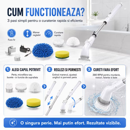 Perie Rotativă cu Maner Extensibil