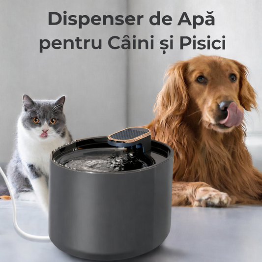 Dispenser apa pentru caini si pisici - ALB NEGRU 0744343583928
