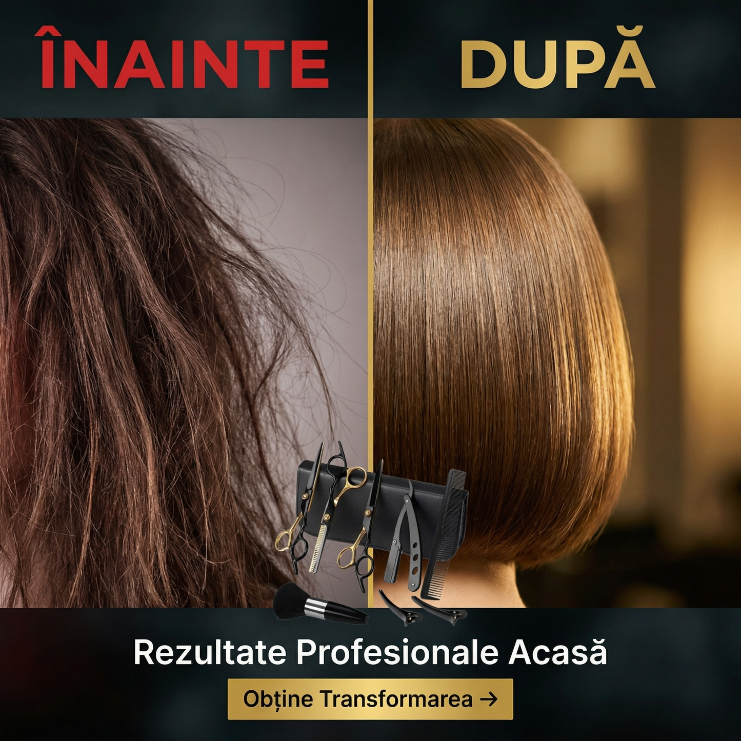 Foarfece profesionale de tuns si filat 11 piese