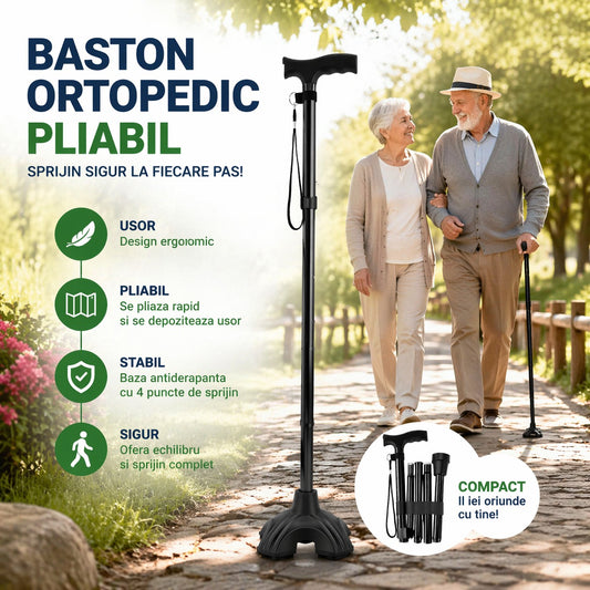 Baston ortopedic de sprijin pliabil