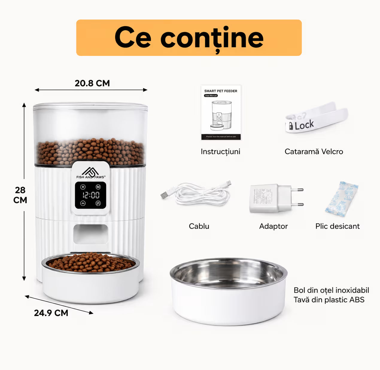 Hrănitor Automat pentru Câini și Pisici