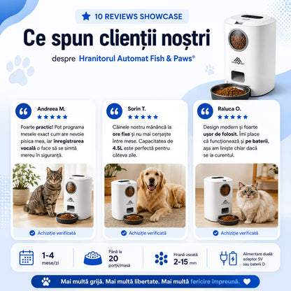 Hrănitor Automat pentru Câini și Pisici cu Inregistrare Vocala