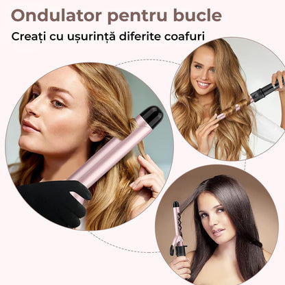 Ondulator de par pentru bucle cu invelis ceramic