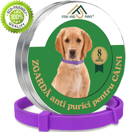 Zgarda reglabila anti purici pentru caini 0744343586448