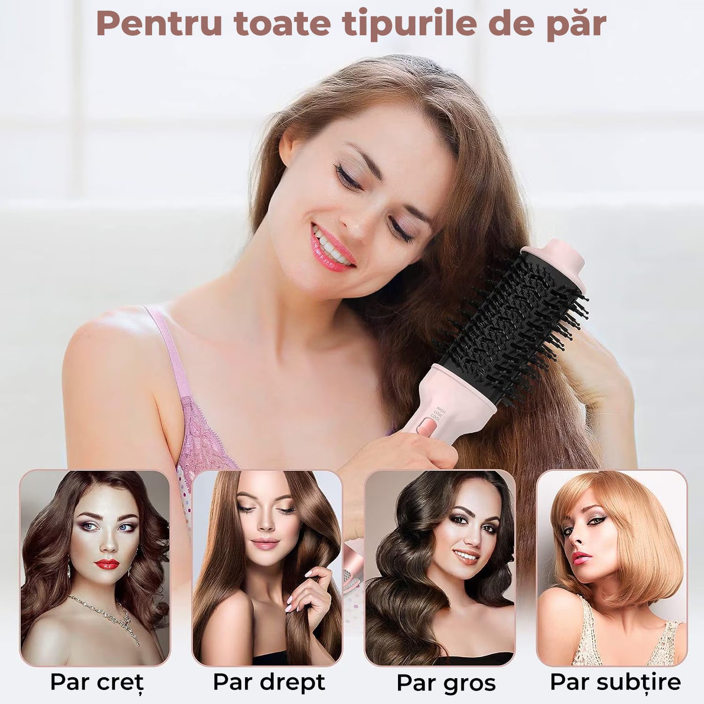 Perie electrica de par cu ionizare negativa