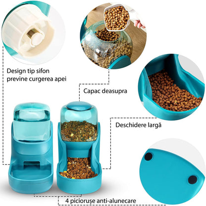 Dispenser de apa si mancare ALBASTRU