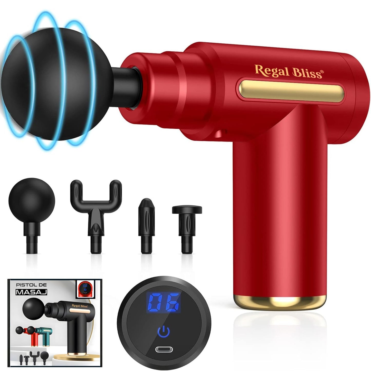 Aparat pentru masaj profesional tip pistol 0744343587124