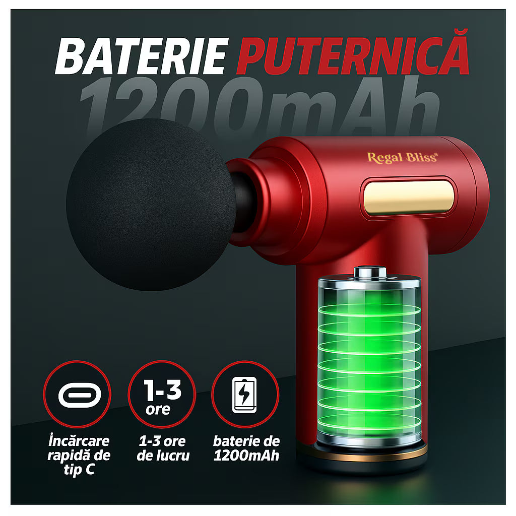 Aparat pentru masaj profesional tip pistol 0744343587124