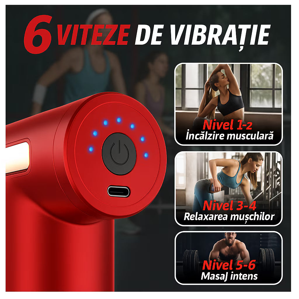 Aparat pentru masaj profesional tip pistol 0744343587124