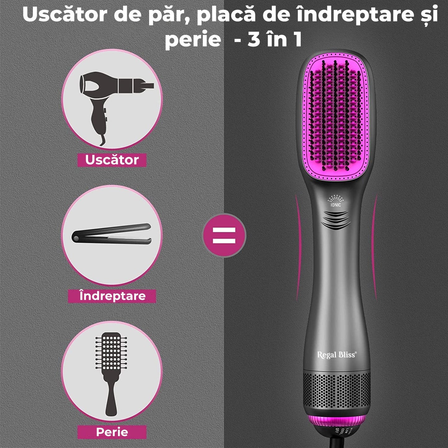 Perie electrica de par 4-in-1