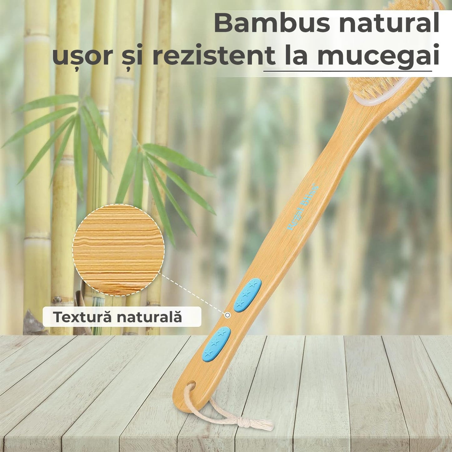 Perie de baie din lemn 0744343585601