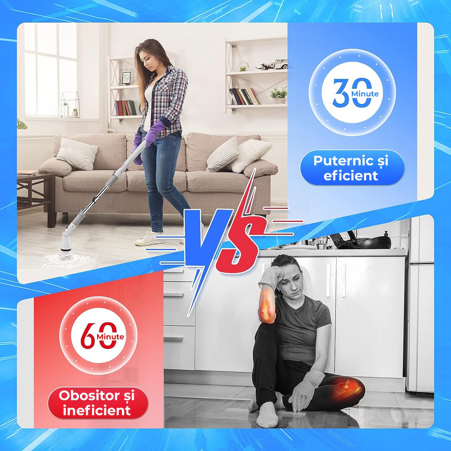 Perie Rotativă cu Maner Extensibil