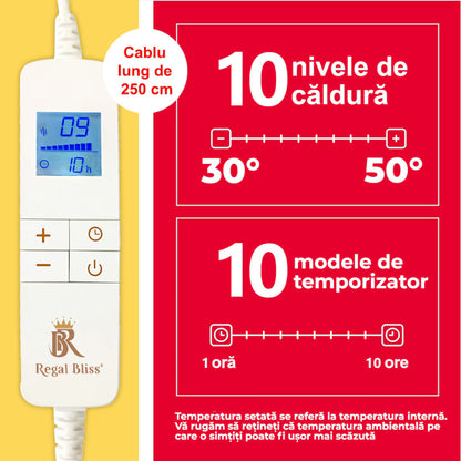 Patura cu incalzire electrica Regal Bliss 0744343585540